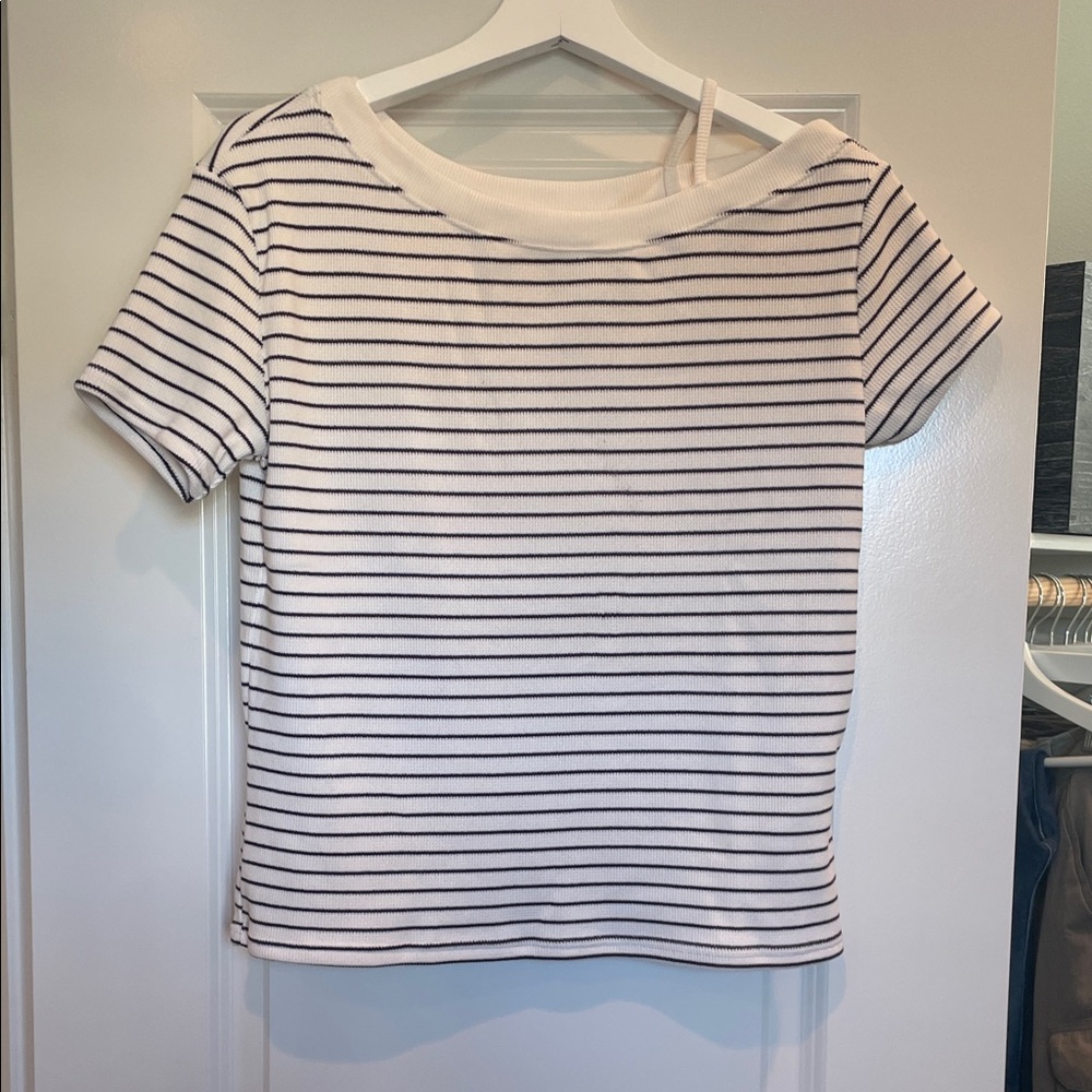 Abercrombie Kids Black and White Striped Tee